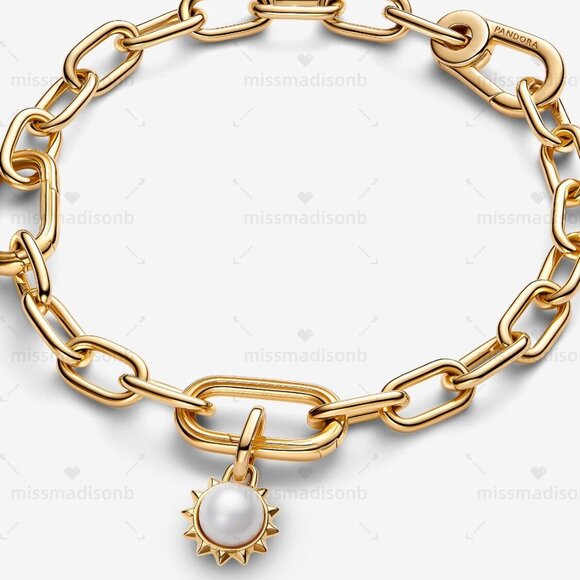 Pandora ME Treated Cultured Pearl Sun Mini Dangle Charm - Picture 3 of 5